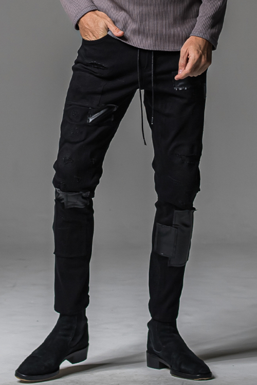 RESOUND CLOTHING  リサウンドクロージング BASIC-ST-020 MICK DENIM JERSEY ミックデニムジャージーンズ BKREMAKE 正規通販 メンズ 2025年9月25日入荷予定