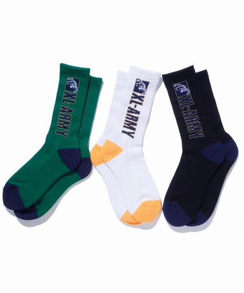 XLARGE エクストララージ 101213054015 ARMY LOGO SOCKS アーミーロゴソックス 正規通販 メンズ レディース