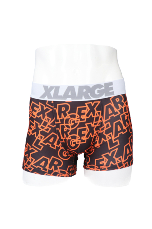 XLARGE エクストララージ 70056000 ボクサーパンツ 文字ロゴ総柄 ORANGE 正規通販 メンズ