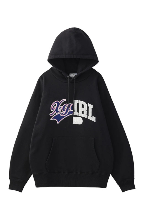 X-girl エックスガール 105253012016 MIX COLLEGE LOGO SWEAT HOODIE パーカー BLACK 正規通販 レディース