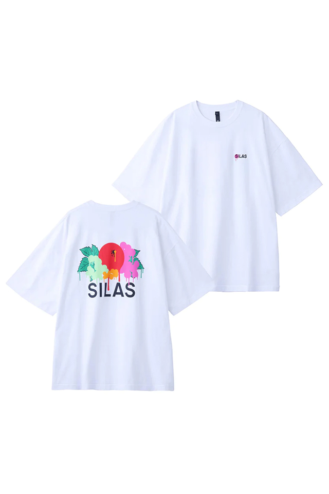 SILAS サイラス 110232011025 DRIPPING FLOWERS PRINT WIDE S/S TEE SILAS Tシャツ WHITE 正規通販 メンズ