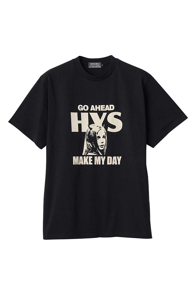 HYSTERIC GLAMOUR ヒステリックグラマー 02261CT05 MAKE MY DAY Tシャツ BLACK 正規通販 メンズ