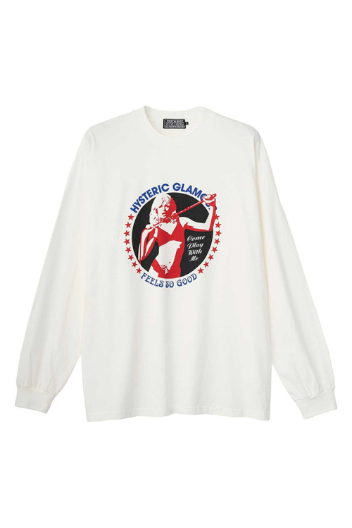 HYSTERIC GLAMOUR ヒステリックグラマー 02261CL02 COME PLAY WITH ME Tシャツ WHITE 正規通販 メンズ
