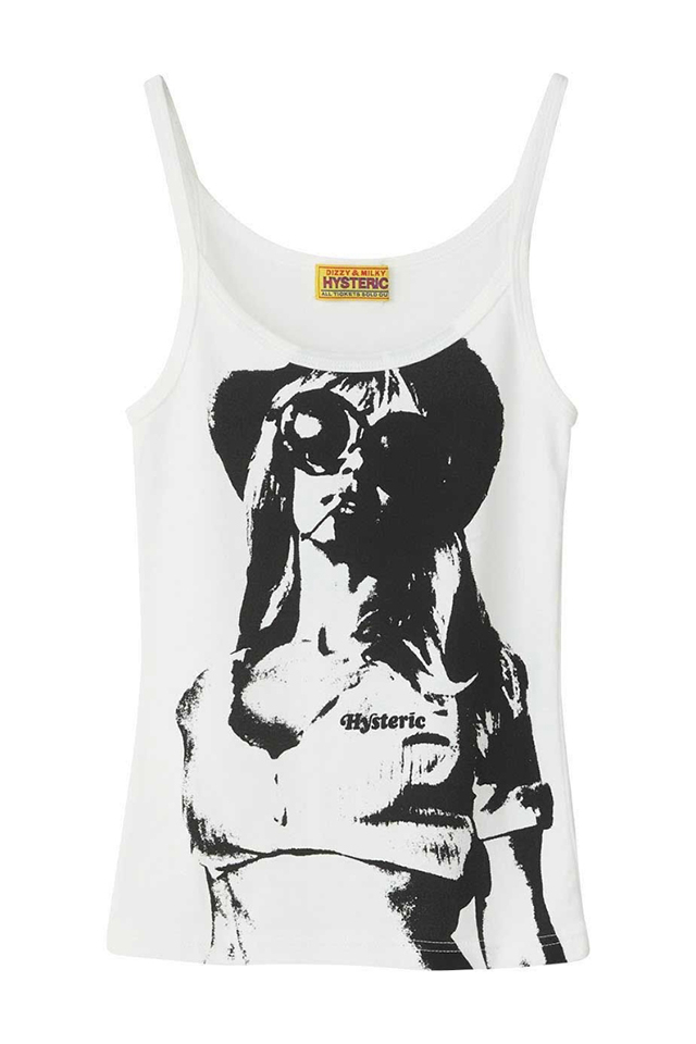 HYSTERIC GLAMOUR ヒステリックグラマー 01251CR06 SMOKE ON THE WATER キャミソール WHITE 正規通販 レディース