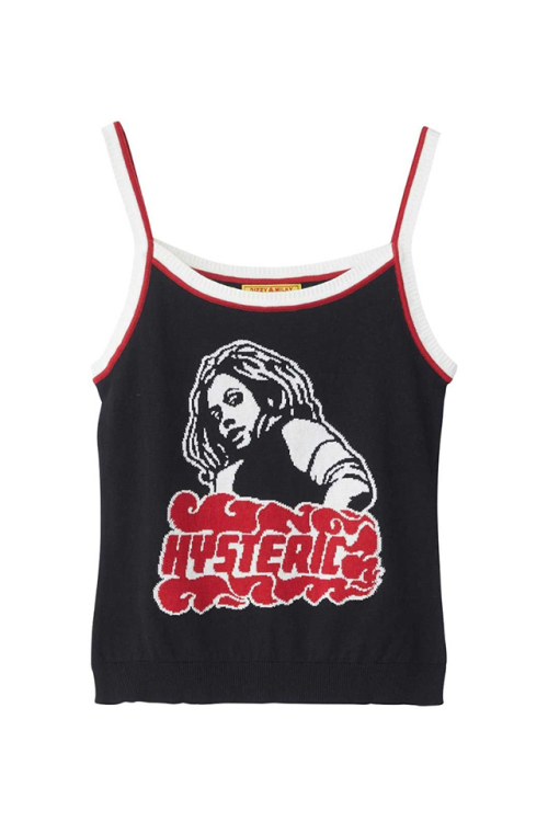 HYSTERIC GLAMOUR ヒステリックグラマー 01251NV01 VIXEN GIRLジャカード キャミソール BLACK 正規通販 レディース