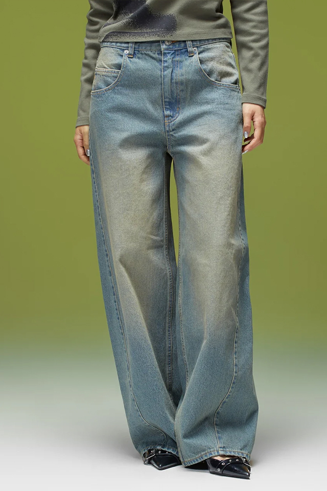 X-girl エックスガール 105263031014 LOGO MARK STITCHED DENIM PANTS デニムパンツ LtINDIGO 正規通販 レディース