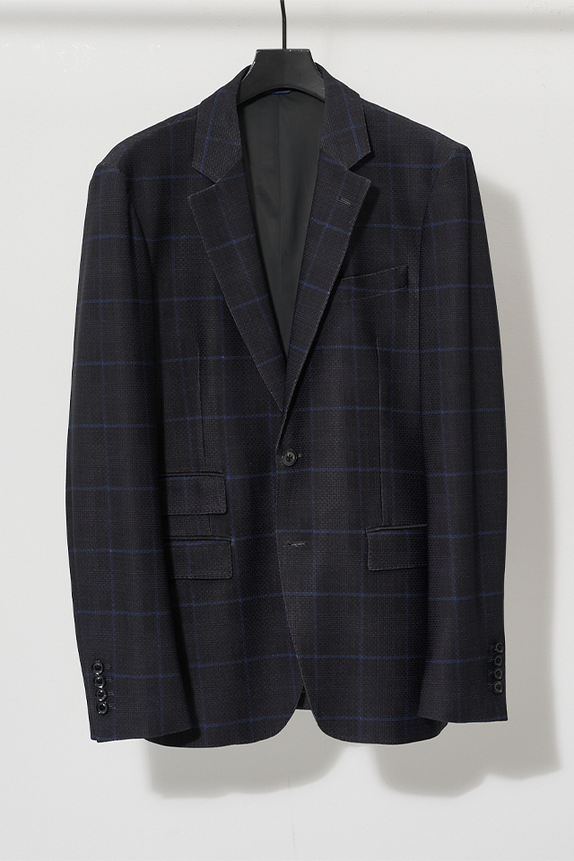 junhashimoto ジュンハシモト 1032420002 ACTIVE CLASSIC JACKET -USO WOOL-  クラシックジャケット NAVY CHECK  正規通販 メンズ 2024年9月30日入荷予定