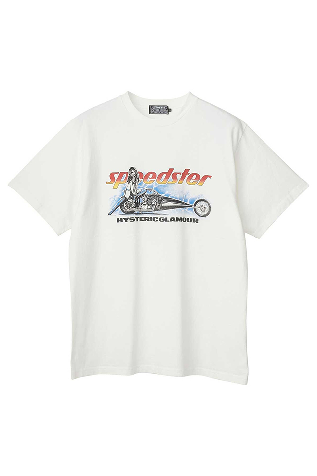 HYSTERIC GLAMOUR ヒステリックグラマー 02263CT06 SPEEDSTER HEAVY METAL Tシャツ WHITE 正規通販 メンズ