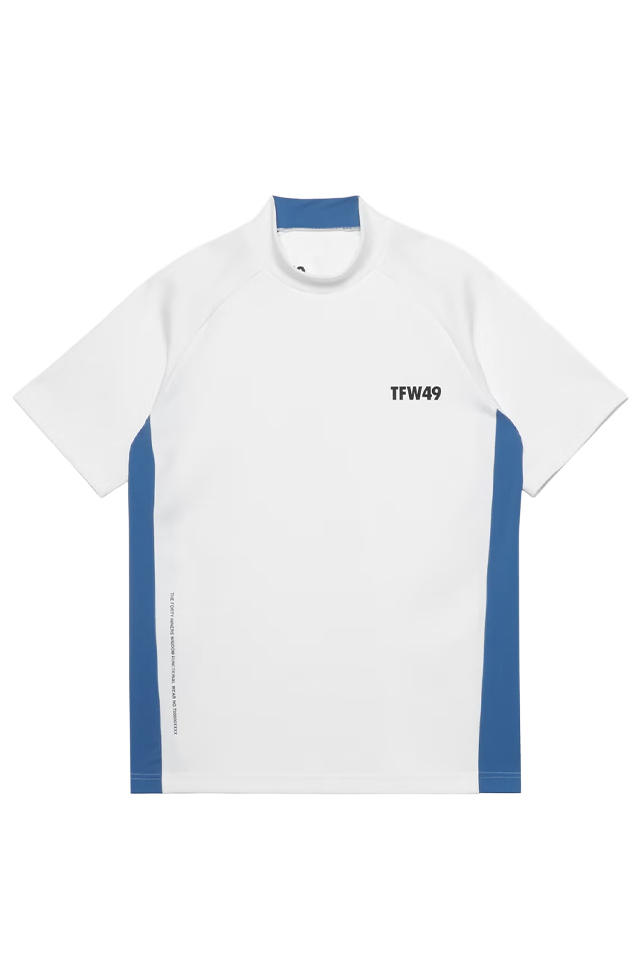 TFW49 ティーエフダブリューフォーティーナイン T102610010 SIDE PANEL SHORT SLEEVE MOCKNECK モックネックTシャツ WHITE 正規通販 ゴルフ メンズ