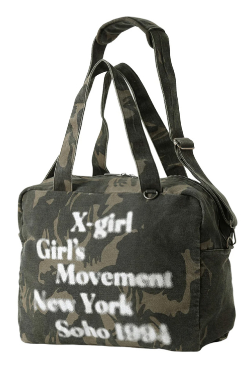 X-girl エックスガール 105254053006 HAZY LOGO 2WAY BIG TOTE BAG 2WAYトートバッグ CAMO 正規通販 レディース