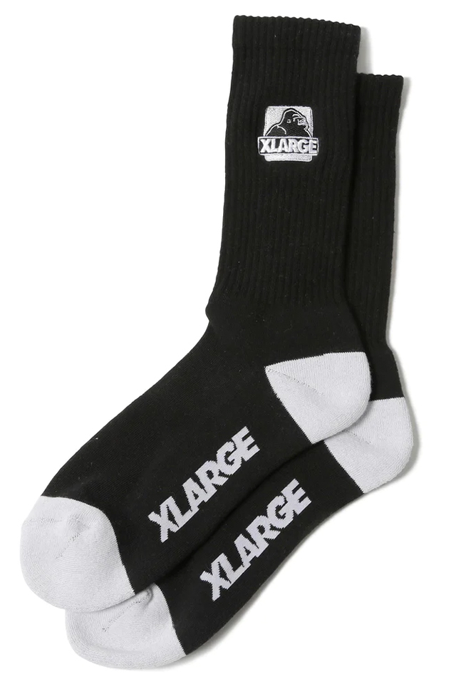 XLARGE エクストララージ 101231054004 OG BOX EMBROIDERED SOCKS XLARGE ソックス BLACK 正規通販 メンズ レディース