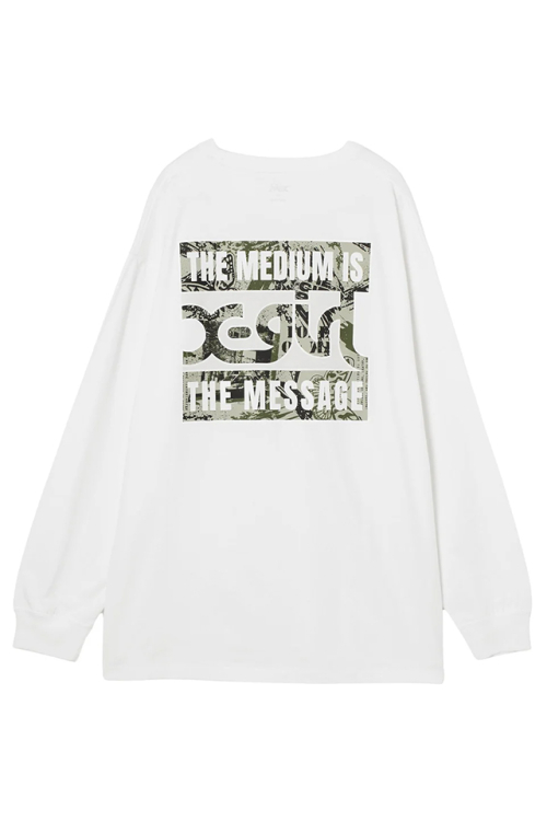 X-girl エックスガール 105263041004 BRUSHED COLLAGE GRAPHIC LOGO L/S BIG TEE DRESS Tシャツワンピース WHITE 正規通販 レディース