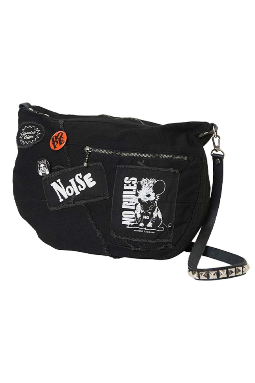 HYSTERIC GLAMOUR ヒステリックグラマー 02253QB09 STUDSベルト ショルダーバッグ BLACK 正規通販 メンズ レディース