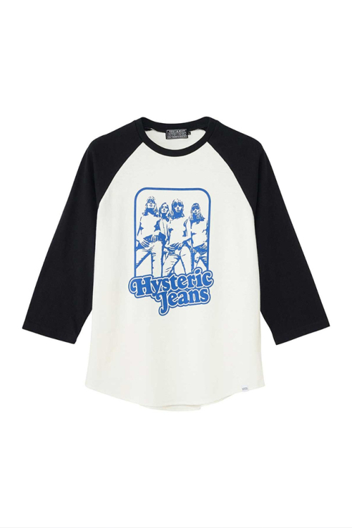 HYSTERIC GLAMOUR ヒステリックグラマー 02251CL08 HYSTERIC JEANS 七分袖Tシャツ BLACK 正規通販 メンズ