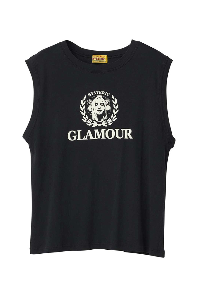 HYSTERIC GLAMOUR ヒステリックグラマー 01261CR01 HG MUSIC ACADEMY ノースリーブ BLACK 正規通販 レディース