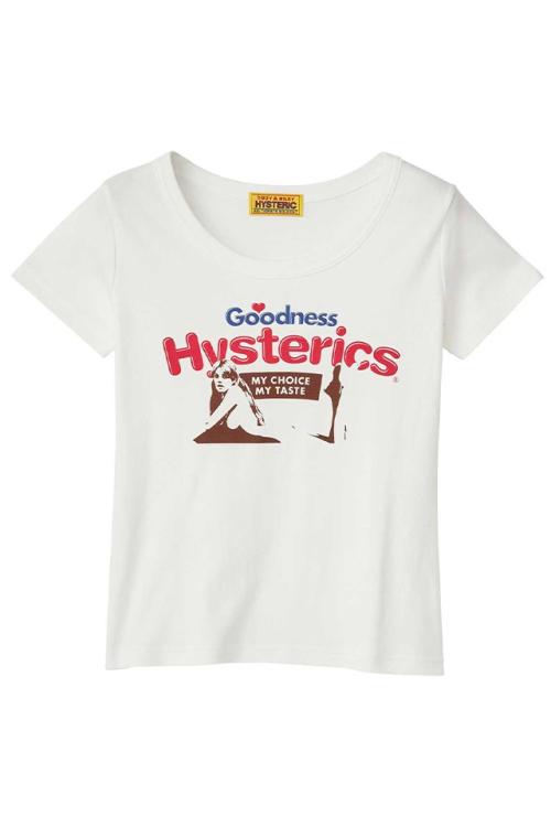 HYSTERIC GLAMOUR ヒステリックグラマー 01261CT08 GOODNESS チビTシャツ WHITE 正規通販 レディース