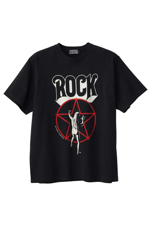 HYSTERIC GLAMOUR ヒステリックグラマー 02253CT06 HOLD YOUR FIRE Tシャツ BLACK 正規通販 メンズ