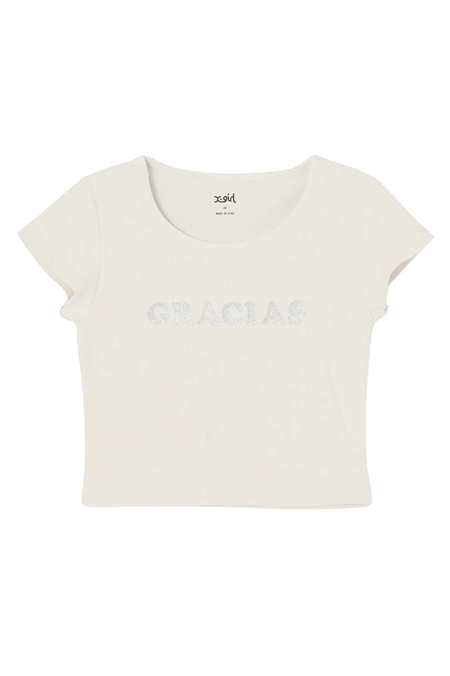 X-girl エックスガール 105241011015 GRACIAS S/S BABY TEE X-girl ベビーTシャツ WHITE 正規通販 レディース