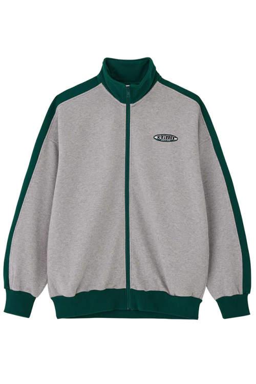 X-girl エックスガール 105233012008 CONTRAST STRIPE ZIP UP SWEAT X-girl ジップアップスウェット ASH 正規通販 レディース