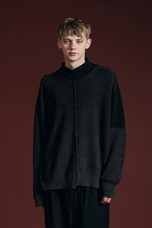The Viridi-anne ザ ヴィリジアン VI-3653-07 FADING FRAGMENT SWEATER セーター DARK GRAY 正規通販 メンズ