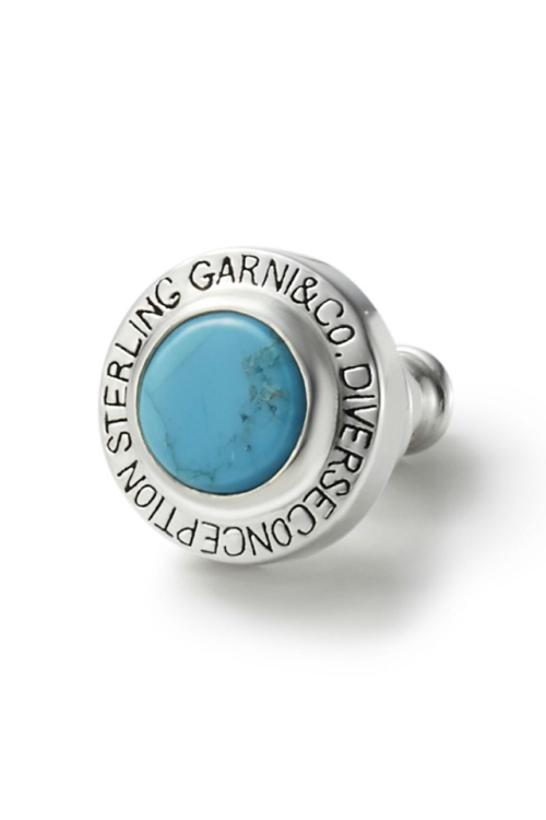 GARNI ガルニ GP22043 Round Stone Pierce ラウンドストーンピアス BLUE 正規通販 メンズ レディース