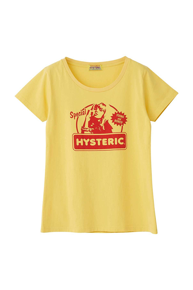 HYSTERIC GLAMOUR ヒステリックグラマー 01261CT19 HYS SPECIAL RECIPE Tシャツ YELLOW 正規通販 レディース