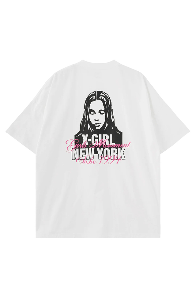 X-girl エックスガール 105262041010 FACE AND SCRIPT MIX LOGO S/S BIG TEE DRESS Tシャツワンピース WHITE 正規通販 レディース