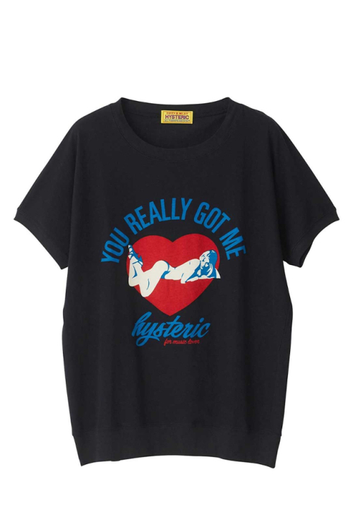 HYSTERIC GLAMOUR ヒステリックグラマー 01251CT18 MUSIC LOVER Tシャツ BLACK 正規通販 レディース