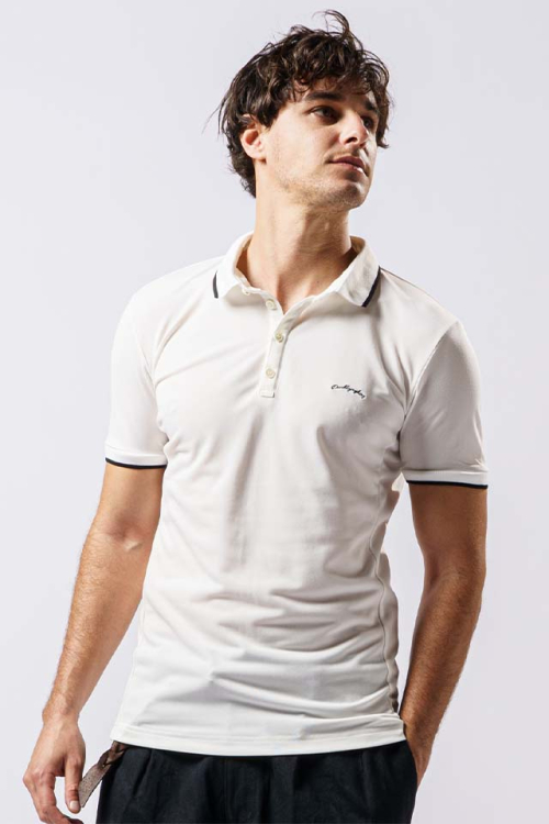 wjk 7604 pe17b embroidery line polo ポロシャツ WHITE 正規通販 メンズ