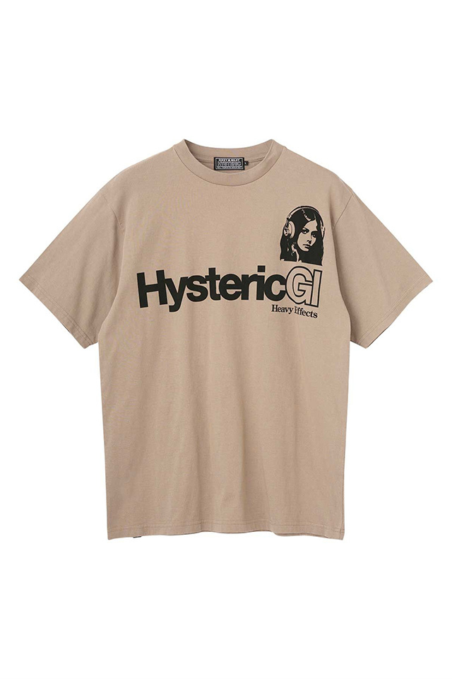 HYSTERIC GLAMOUR ヒステリックグラマー 02261CT06 HEAVY EFFECTS Tシャツ BEIGE 正規通販 メンズ