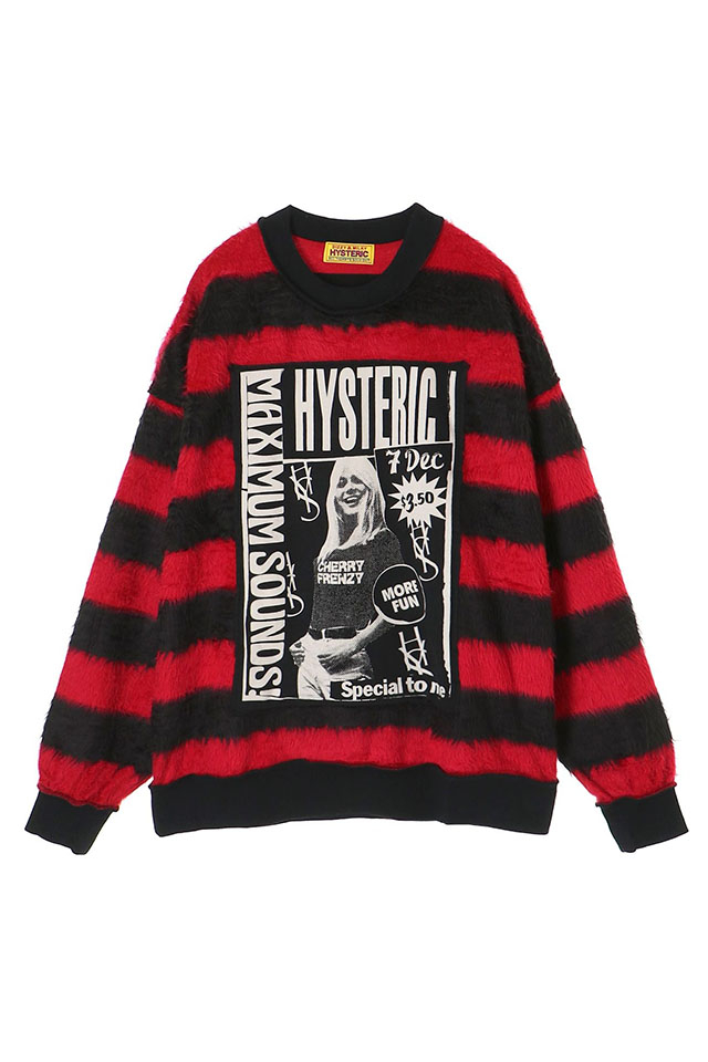 HYSTERIC GLAMOUR ヒステリックグラマー 01253CS02 MAXIMUM SOUNDS スウェット RED 正規通販 レディース