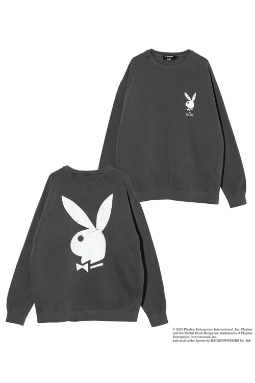 SILAS サイラス 110233012003 PLAYBOY x SILAS SWEATSHIRT コラボスウェット BLACK 正規通販 メンズ