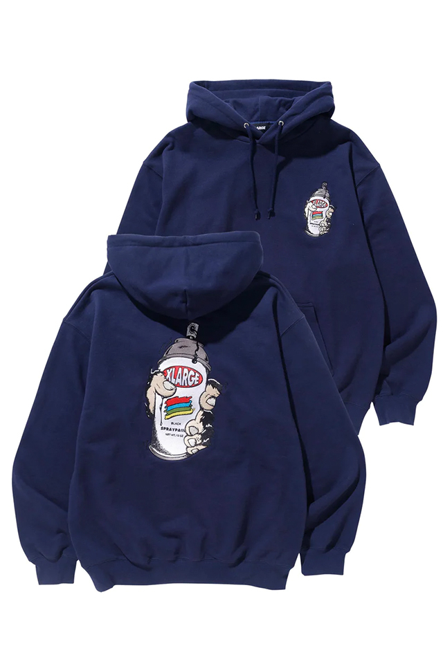 XLARGE エクストララージ 101231012016 SHAKE THE SPRAY HOODED SWEAT XLARGE パーカー NAVY 正規通販 メンズ レディース