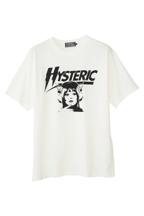 HYSTERIC GLAMOUR ヒステリックグラマー 02251CT36 HI-FI CLUB Tシャツ WHITE 正規通販 メンズ