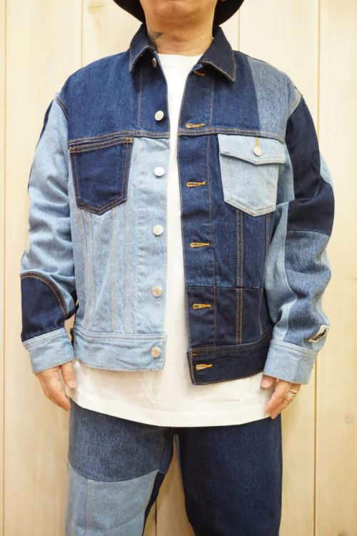 XLARGE エクストララージ 101223021001 PATCHWORK DENIM JACKET XLARGE パッチワークデニムジャケット INDIGO 正規通販 メンズ レディース