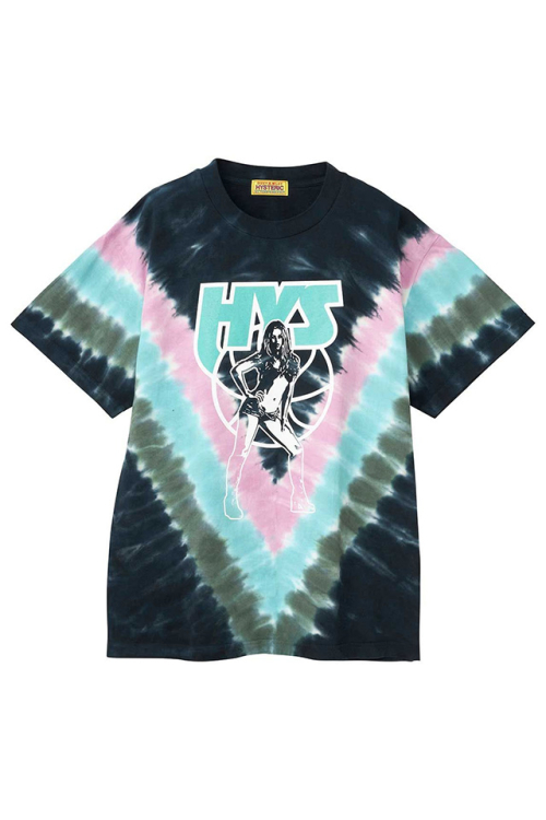 HYSTERIC GLAMOUR ヒステリックグラマー 01261CT10 HYS MAKE IT オーバーサイズタイダイTシャツ BLACK 正規通販 レディース
