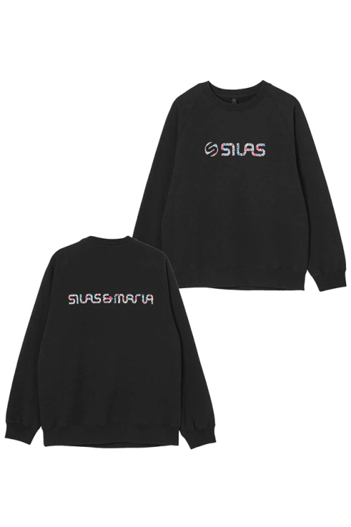 SILAS サイラス 110234012004 TABLET LOGO RAGLAN SWEATSHIRT SILAS スウェット BLACK 正規通販 メンズ