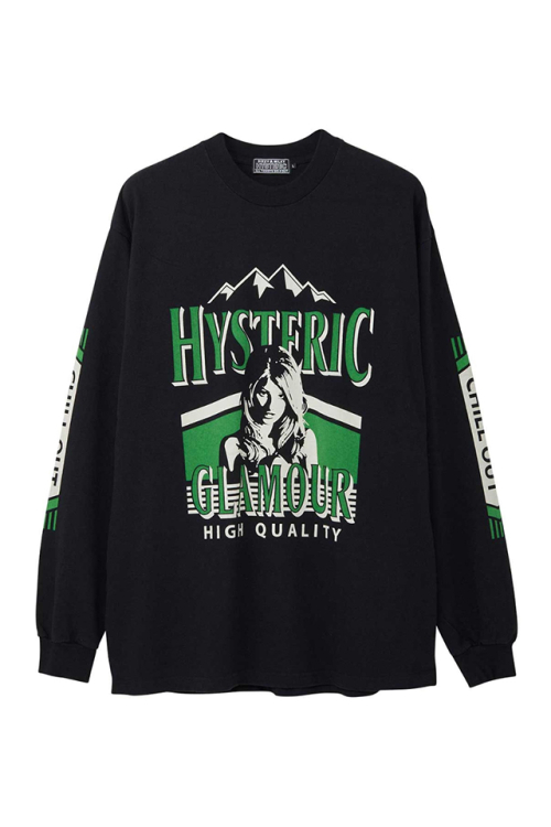 HYSTERIC GLAMOUR ヒステリックグラマー 02241CL05 TWIN PEAKS Tシャツ BLACK 正規通販 メンズ