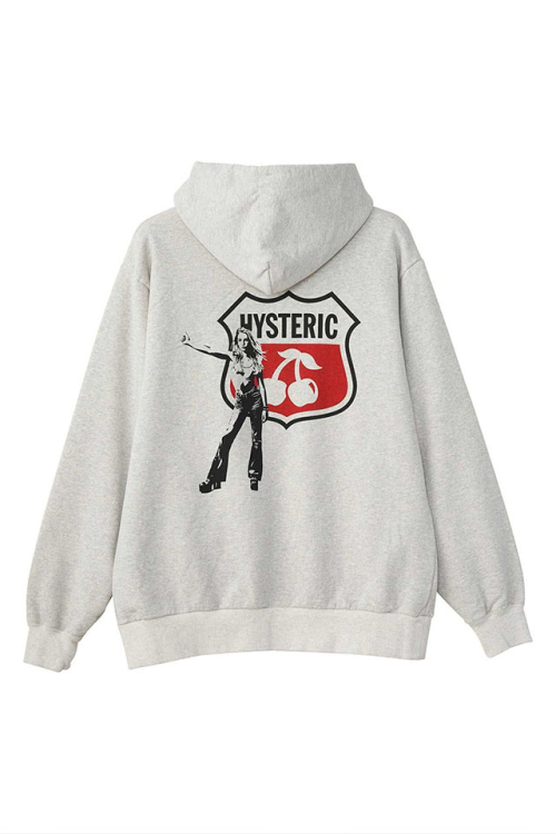 HYSTERIC GLAMOUR ヒステリックグラマー 02253CF02 HYSTERIC CHERRY パーカー TOP GRAY 正規通販 メンズ