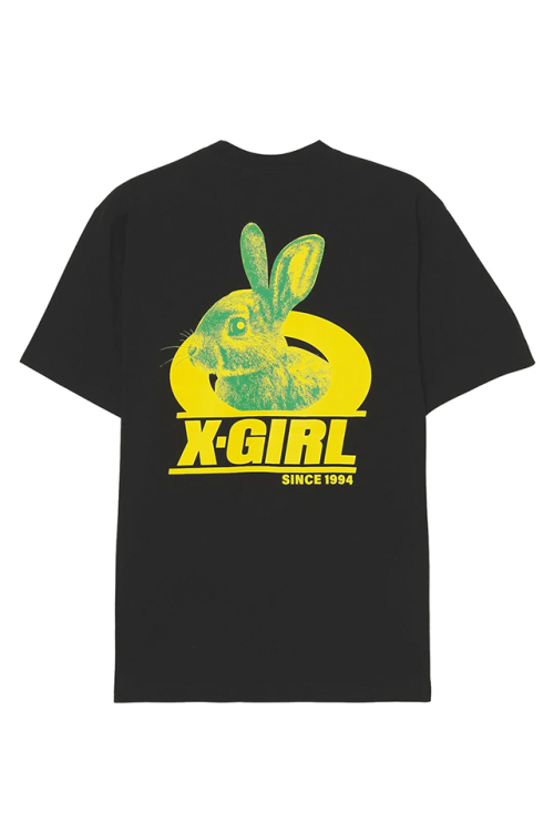 X-girl エックスガール 105241011022 TWO TONE RABBIT S/S TEE X-girl Tシャツ BLACK 正規通販 レディース