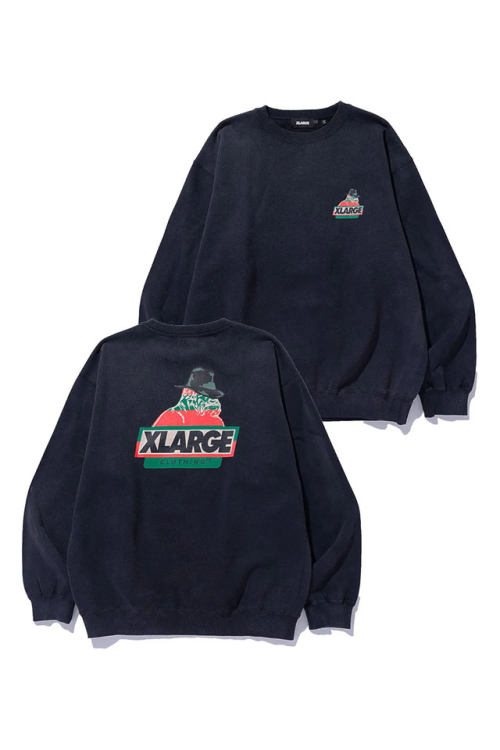 XLARGE エクストララージ 101253012016 SCARY NIGHT OG CREWNECK SWEATSHIRT クルーネックスウェット BLACK 正規通販 メンズ レディース