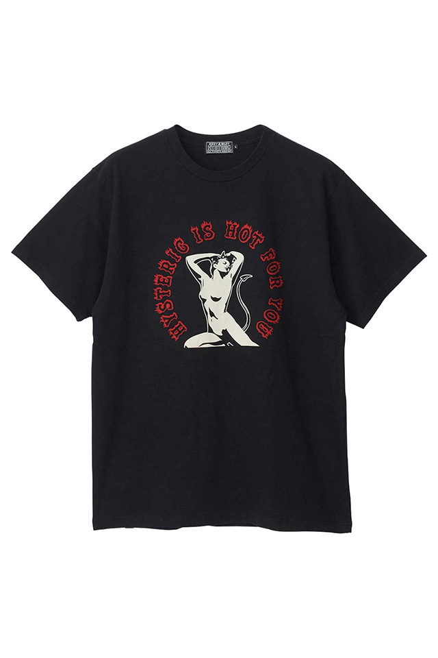 HYSTERIC GLAMOUR ヒステリックグラマー 02263CT02 HOT FOR YOU Tシャツ BLACK 正規通販 メンズ
