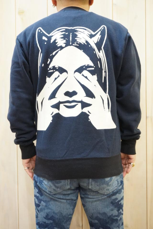 HYSTERIC GLAMOUR 02223CS12 SEE NO EVIL スウェット NAVY 正規通販 メンズ