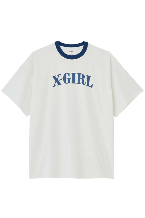 X-girl エックスガール 105232041011 RINGER S/S BIG TEE DRESS X-girl Tシャツワンピース WHITE 正規通販 レディース