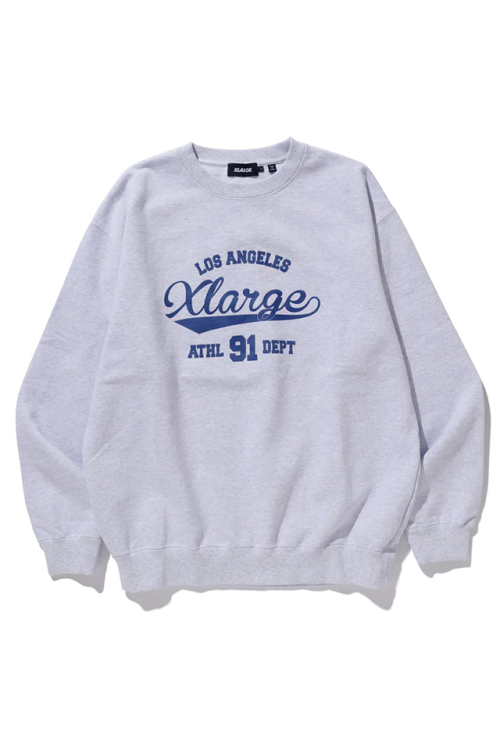 XLARGE エクストララージ 101233012001 VARSITY LOGO CREWNECK SWEATSHIRT XLARGE クルーネックスウェット ASH 正規通販 メンズ レディース