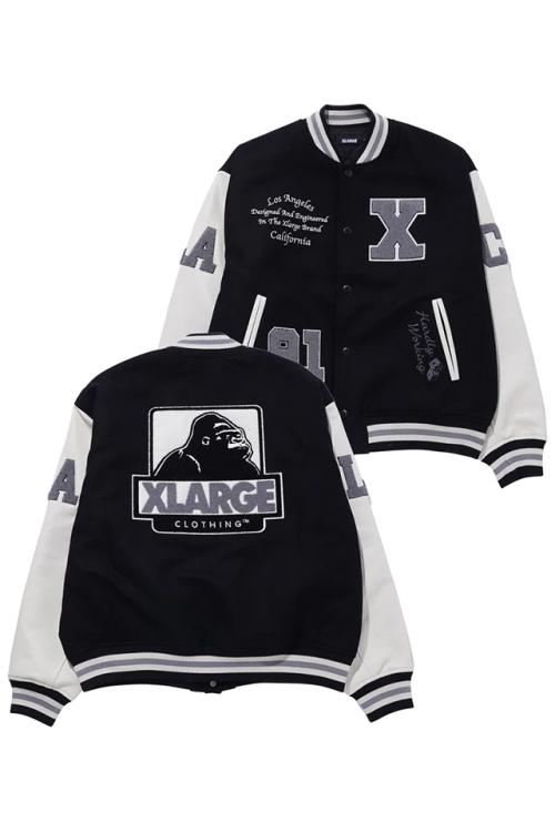 XLARGE エクストララージ 101234021009 OG LOGO VARSITY JACKET XLARGE スタジャン BLACK 正規通販 メンズ レディース