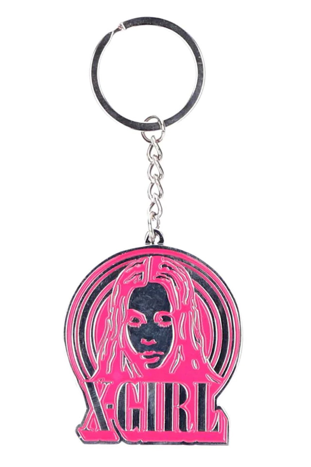 X-girl エックスガール 105233054003 CIRCLE BACKGROUND FACE LOGO KEY CHARM X-girl キーホルダー PINK 正規通販 レディース