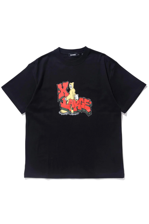 XLARGE エクストララージ 101232011010 MAN IN A HOOD S/S TEE XLARGE Tシャツ BLACK 正規通販 メンズ レディース