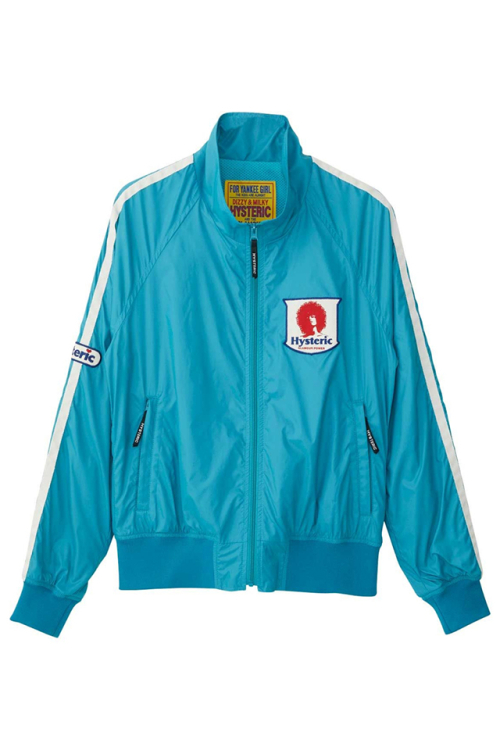 HYSTERIC GLAMOUR ヒステリックグラマー 01241AB05 GLAMOUR POWERワッペン スタンドカラーブルゾン BLUE 正規通販 レディース