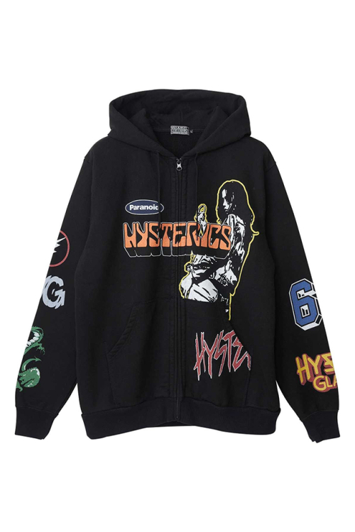 HYSTERIC GLAMOUR ヒステリックグラマー 02263CF02 BORN TO LOSE パーカー BLACK 正規通販 メンズ